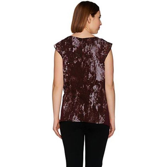 14 H by Halston Drape Front Sleeveless Top Shirt - Picture 15 of 15